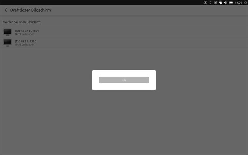 Den Fire TV Stick sah das M10, eine Verbindung kam nicht zustande. (bq (Screenshot))