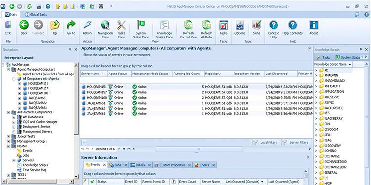 MicroFocus –  NetIQ AppManager NetIQ AppManager überwacht und managt zentral die Leistung und Verfügbarkeit von mehr als 60 Anwendungen und Systemen – Out-of-the-Box über so genannte AppManager-Module. AppManager ermöglicht die Überwachung von Webanwendungen, Anwendungen, die über einen Desktop-Client aufgerufen werden, und Citrix XenApp – jeweils aus der Sicht des Endbenutzers. Mit der robusten, flexiblen Architektur von NetIQ AppManager können Tausende von Servern von einer zentralen Konsole aus verwaltet werden. Dies ermöglicht es, dass weniger Administratoren mehr Serverkonfigurationen effizient verwalten. Zur Produktseite des Herstellers  (MicroFocus)