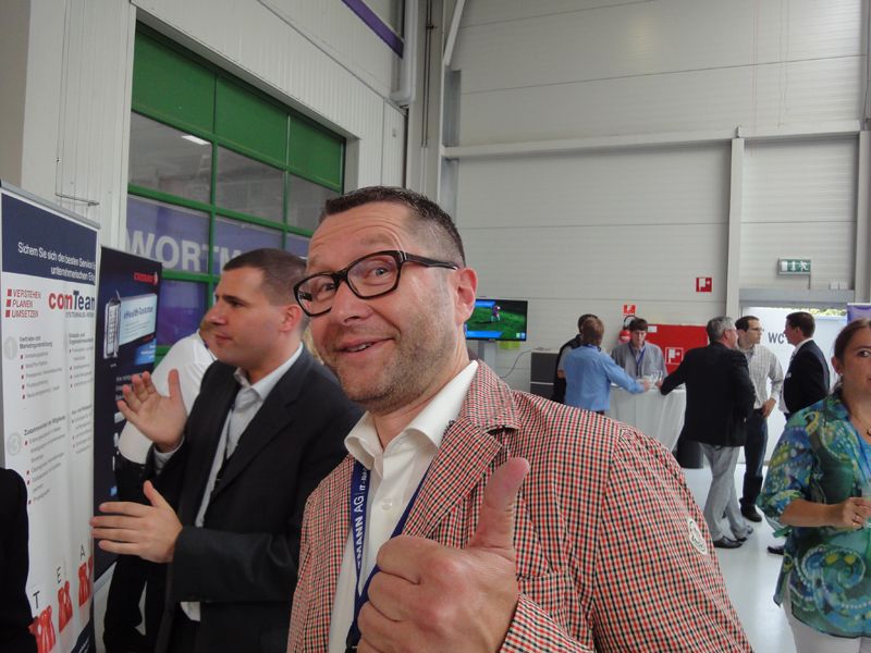 Frank Bösser, Gigabyte, kam mit dem Rad zur Hausmesse. (Archiv: Vogel Business Media)