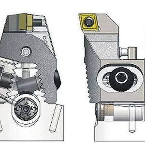 Mit dem Zweischneide-Schrupp-/Schlicht-Ausdrehkopf sind Schruppen und Schlichten in einem Arbeitsgang möglich. Bild: Swiss Tool