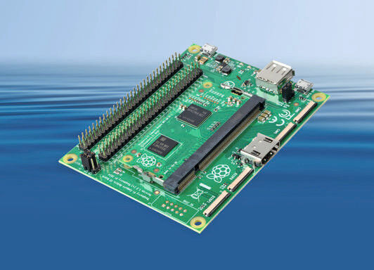 Rasp Compute: Unter der Bezeichnung steht Entwicklern das Raspberry Pi ComputeModule Kit als Board mit optimalem Formfaktor für industrielles Embedded Design zurVerfügung (Bild: reichelt elektronik)