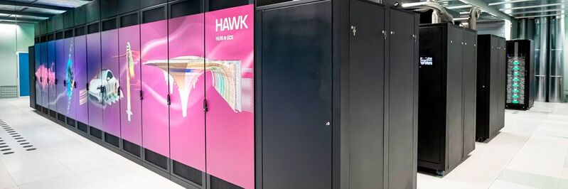 Supercomputer Hawk des HLRS (gefördert vom BMBF und MWK)  