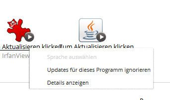 Über das Kontextmenü von gefundenen Updates im Bereich „Zu aktualisierende Programme“ lassen sich gefundene Updates ausblenden, oder Details zum installierten Programm anzeigen. Hier ist auch die Gesamtzahl der gefundenen Updates zu sehen. (Archiv: Vogel Business Media)