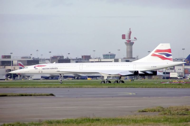 Die Concorde im Jahr 2005 am Flughafen Heathrow London (Quelle: Wikimedia Commons)