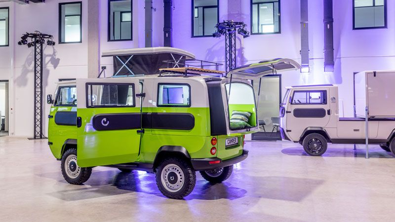 Der ist mal klein: Die Camperversion des X-Bus bietet Platz für zwei Personen. (Bild: Theodor Barth)