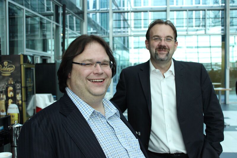 Michael Voos (Geschäftsführer der PCS AG) und Jörg Sahlmann (Geschäftsführer Verreaux GmbH) (Vogel IT-Medien)