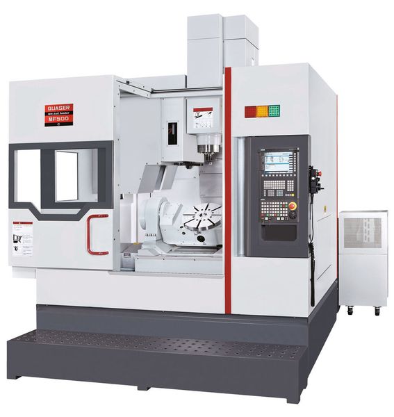 Mit den neuen Modellen MF 500 und MF 630 erweitert Quaser die MF-Baureihe um zwei kostengünstige Bearbeitungszentren für die 5-Seiten-Bearbeitung mit Schwenkdurchmesser 500 mm und  630 mm.  (Bild: Hommel Unverzagt)