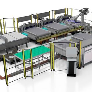 Das Cutting-&-Stacking-Center von Schmidt & Heinzmann spart bei der Preformfertigung rund 75 Prozent Personalkosten ein, weil nichts mehr manuell gemacht werden muss.(Bild:  Schmidt & Heinzmann)
