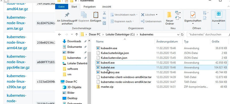 Die Kubernetes-Tools werden vor der Integration eines Windows-Servers benötigt