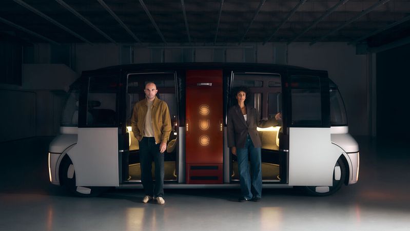 UE | Studios haben mit dem Self-Driving Urban E-Shuttle einen vollelektrischen und autonomen fahrenden People Mover entwickelt. (Bild:  Maximilián Balázs | UE | Studios)