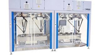 Unirob Toploading Maschine mit integriertem Intelligent Shuttle System (ISS) (R. Weiss Verpackungstechnik)