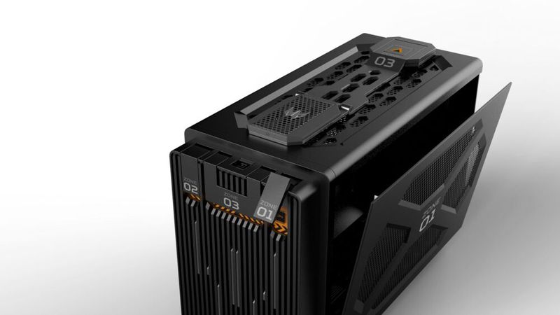 Der Predator Orion X ist für die einfachere Zugänglichkeit in drei Zonen aufgeteilt. In Zone 1 sitzen Netzteil und Mainboard. (Bild: Acer)