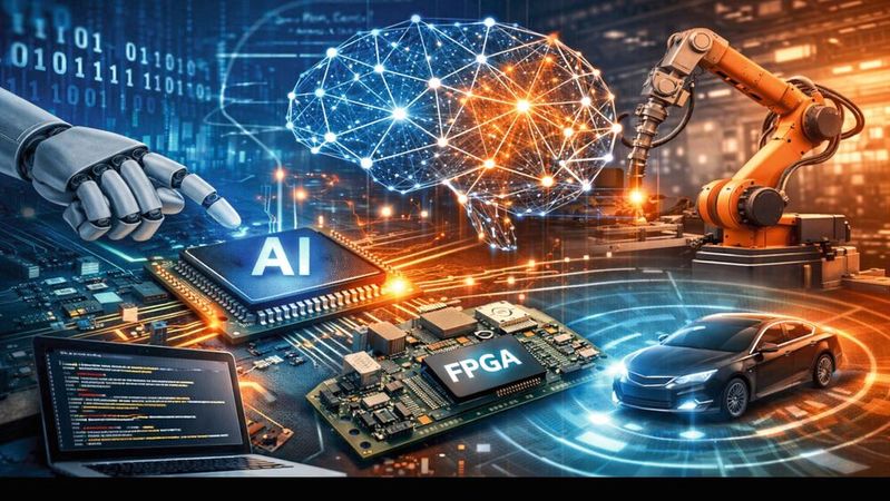 Human knowledge, artificial intelligence: intelligent data processing directly at the point of use requires the interaction of AI, hardware expertise and concrete application experience.(Image: Dall-E / AI-generated)
