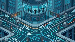 Wie an einer digitalen Verkehrskreuzung müssen SRE- und Platform-Engineering-Teams Datenströme, KI-Workloads und IT-Services zuverlässig koordinieren. Observability kann dafür die notwendige Übersicht liefern. (Bild: Gemini / KI-generiert)