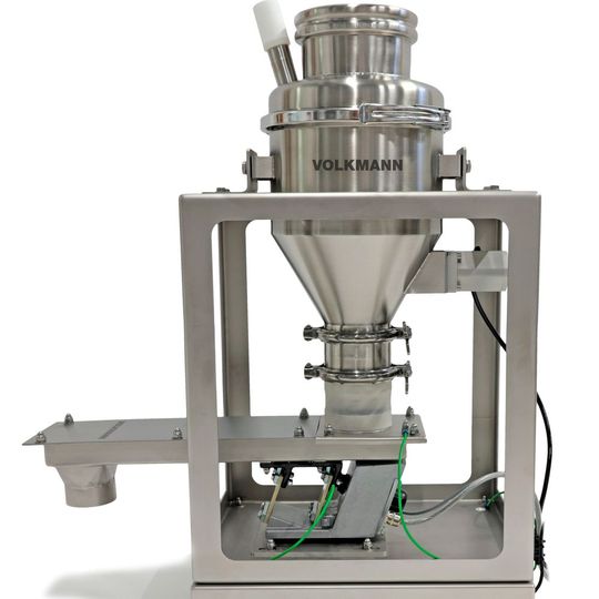 Vibrationsrinne zum Zuführen mit einer Genauigkeit von bis zu einem Gramm (Bild:  Volkmann)