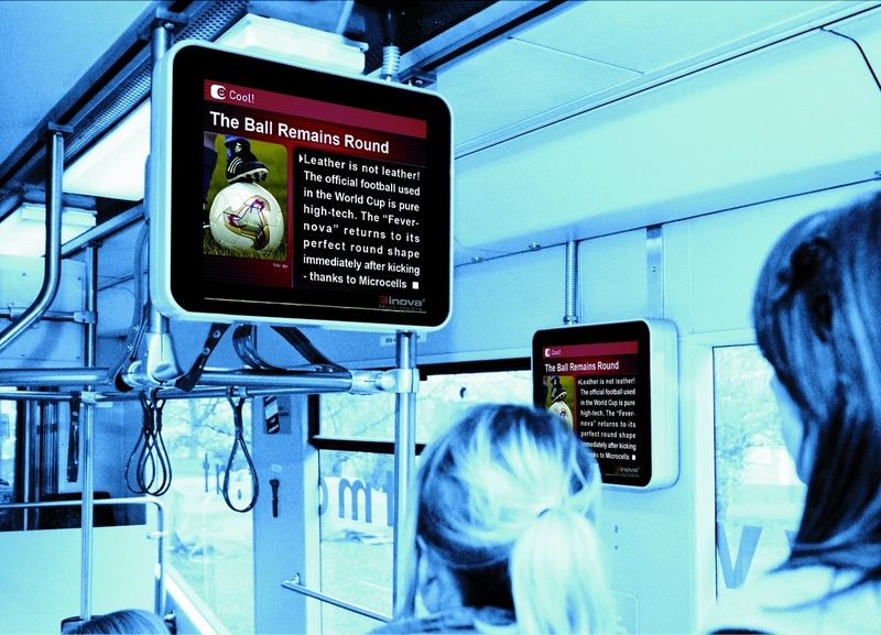 2 Einfach-Bildschirme  ... bieten eine Mischung aus Information zur Fahrstrecke und Unterhaltung, wodurch sich die Fahrzeit subjektiv wesentlich verringert. (Archiv: Vogel Business Media)