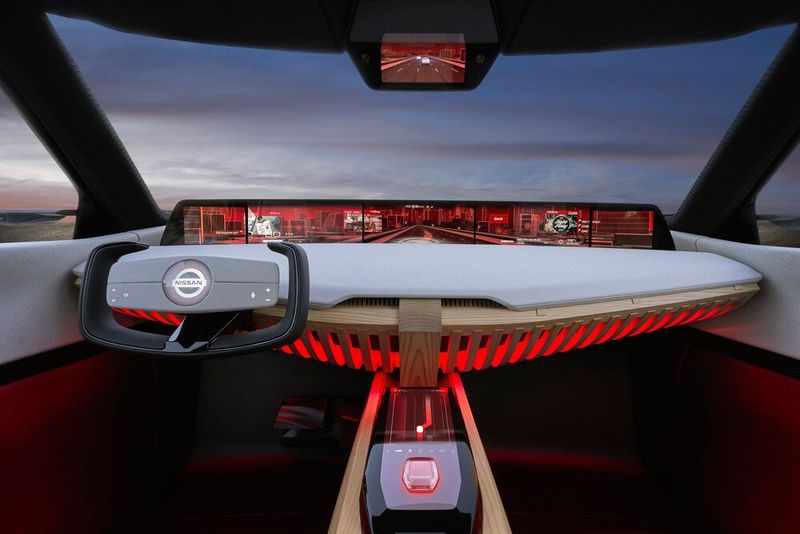 Imposant: Das XXL-Dispaly auf dem Armaturenbrett. (Bild: Nissan)