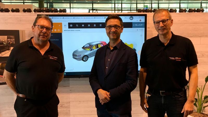 Klaus Gutland (li.), Vertriebsleiter von Audatex Autoonline, und Erik Jahn (re.), Verantwortlicher für die Geschäftsentwicklung und strategische Projekte im Interview.(Bild:  Wenz)