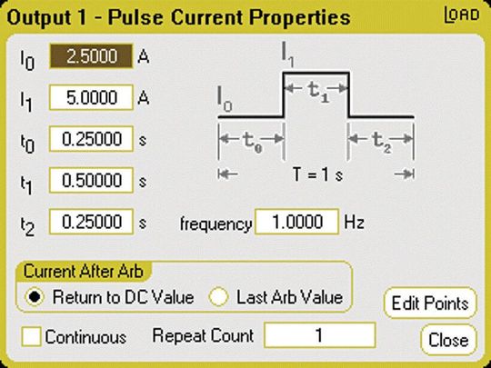 Bild 3: Mit der Impulswellenform lässt sich ein dynamischer Strom erzeugen.(Bild:  Keysight Technologies)