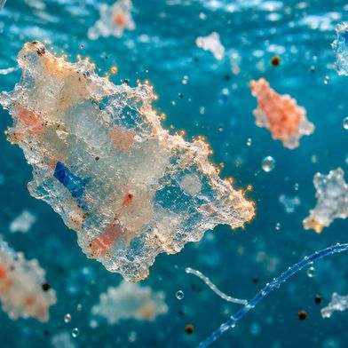 Selon une nouvelle étude, les microplastiques peuvent générer des espèces réactives de l'oxygène à leur surface lorsqu'ils entrent en contact avec l'eau, ce qui suggère un mécanisme potentiel de nocivité biologique. (Source :Dall-E / Généré par IA)