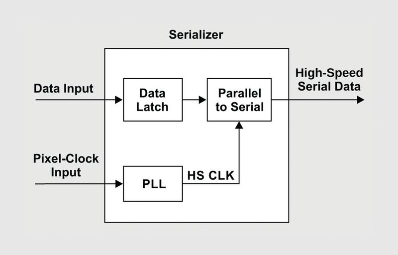 Bild 2: Blockschaltbild eines Serializers (Bild: Texas Instruments)
