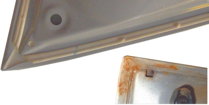 Fehlstellen in der Nahtabdichtung und Korrosion als Folge.  (Bild: Fraunhofer IWU)