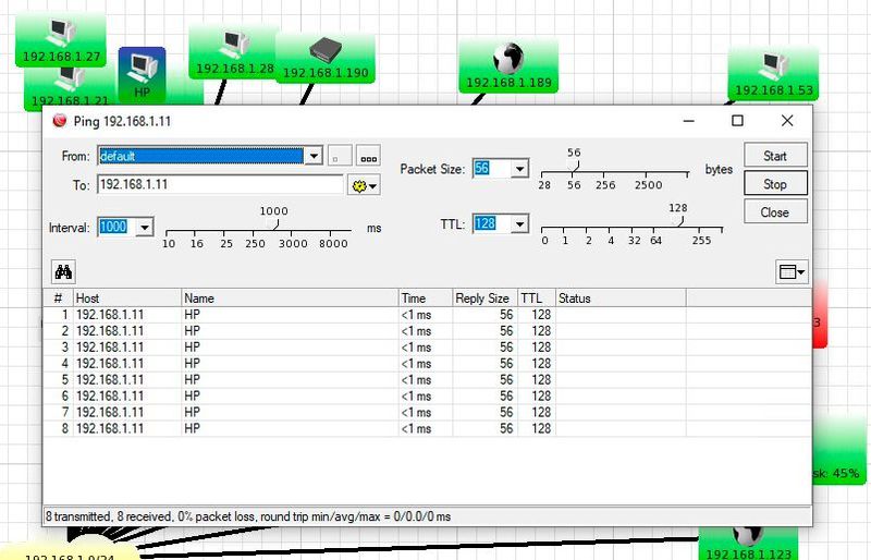 Pingen von Netzwerkgeräten in The Dude. (Bild: Joos / MikroTik)