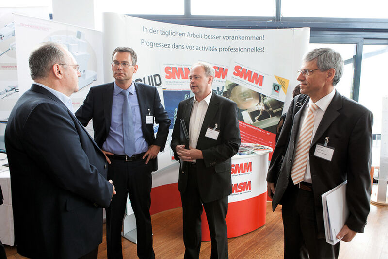 Der SMM ist Hauptmedienpartner und Sponsor des Swissmem-Symposiums. Im Bild rechts Beat F. Brunner (Bereichsleiter Fachgruppen, Swissmem). (Bild: Markus Senn)