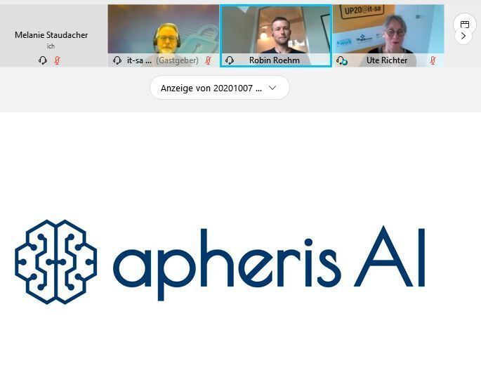 CEO Robin Röhm (Mitte) stellte sein Startup Apheris AI vor, welches sich auf Differential Privacy spezialisiert hat. (IT-Business)