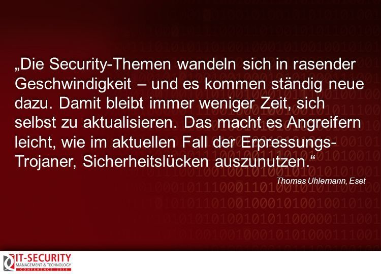 Thomas Uhlemann, Eset, zur IT-Security Conference 2016. #itseccon (AMATHIEU - Fotolia.com)