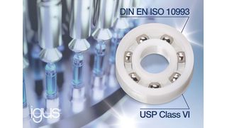 Kugellager aus dem zertifiziert biokompatiblen Werkstoff xirodur MT180 eignen sich unter anderem für den Einsatz in Laborgeräten, Röntgenrobotern, Bioreaktoren oder in der Magnetresonanztomographie.  (Bild: igus GmbH)