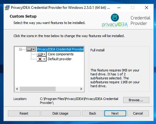 Installation des privacyIDEA Credential Provider 2.5. (NetKnights)