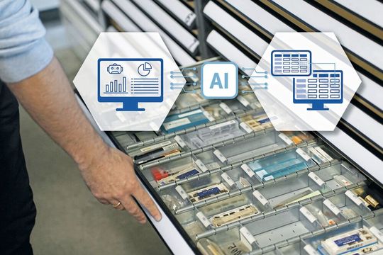 In die Software von Evo Informationssysteme GmbH integrierte KI-Funktionen sorgen dafür, dass Daten- und Lagerbestände von Wekzeugen fortlaufend optimiert werden und somit zuverlässig Werkzeuge für Fertigungsaufträge zur Verfügung stehen.(Bild:  Evo Informationssysteme)