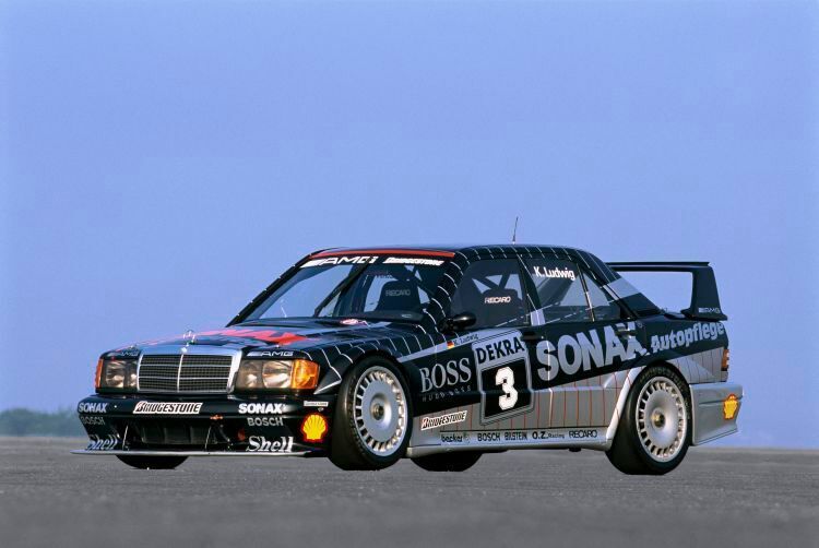 DTM 1992: Klaus Ludwig wird DTM-Meister auf einem Mercedes-Benz 190 E 2.5-16 Evolution II DTM (W 201). (© Daimler AG)