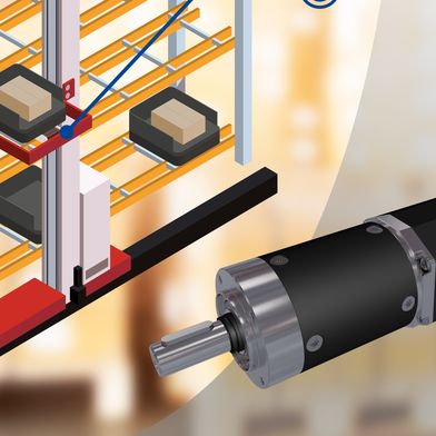 Lager im Fokus: Die intelligenten Motoren von Dunkermotoren kommen in zahlreichen Systemen zum Einsatz, etwa in Shuttles und Hochgeschwindigkeits‑Lagersystemen. (Bild: Ametek & Dunkermotoren)
