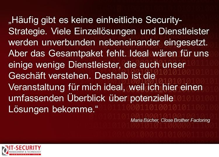 Maria Bücher, Close Brother Factoring, zur IT-Security Conference 2016. #itseccon (AMATHIEU - Fotolia.com)