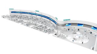 Entlang der konzernweiten Wachstumsfelder Elektrifizierung, Automatisierung und Digitalisierung präsentiert Siemens den Besuchern in Hannover zahlreiche neue Produkte und Lösungen. Unter den zentralen Themen "Future of Manufacturing" und "Sustainable Energy" stellt sich Siemens den industriellen Herausforderungen der heutigen Zeit. Im "Digitalisierungsforum" finden die Besucher konkrete Anwendungsbeispiele und erfahren, wie Siemens die digitale mit der realen Welt verschmilzt. (Siemens AG)