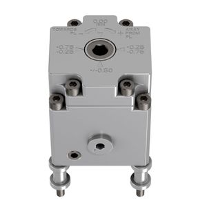 Bild 1: Stolz ist Mold-Masters auf diese erste hydraulisch verstellbare Schnellspann-Betätigungseinheit. So lässt sich der Feinabstimmungsprozess der Länge der konischen Nadel bezüglich des Anschnitts deutlich vereinfachen.
