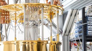 Kryogenischer Aufbau und Ansteuerung eines supraleitenden Quantencomputers am Forschungszentrum Jülich. (Bild: Forschungszentrum Jülich / Sascha Kreklau)