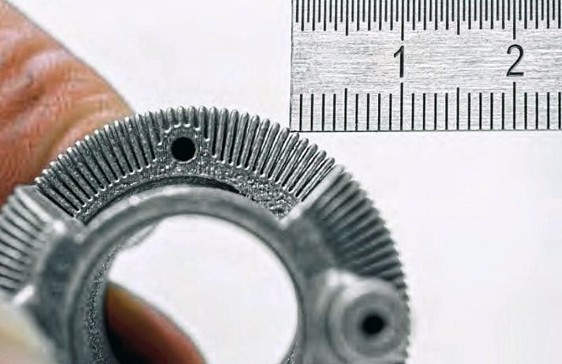 Les géométries filigranes peuvent aussi être facilement réalisées sur le lit de poudre. (Source : DMG MORI)