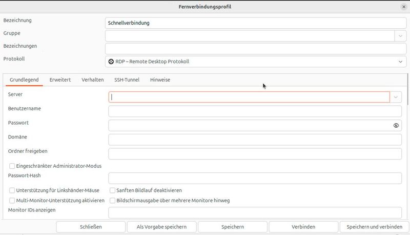 Mit Remmina kann Ubuntu per RDP auf Windows zugreifen. (Bild: Joos - remmina.org)