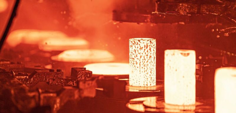 Schmieden, wie hier auf einer automatischen Presse, ist energieintensiv. Neumayer hat nicht nur diesen Fertigungsschritt sondern auch die Konstruktion der Schmiedeteile optimiert.(Bild:  fokusiert fotografie/Konstantin Werner)