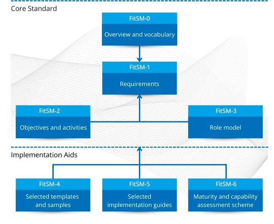 Die Grafik zeigt den FiTSM-Kernstandard mit seinen Zusammenhängen.(Bild:  FiTSM)