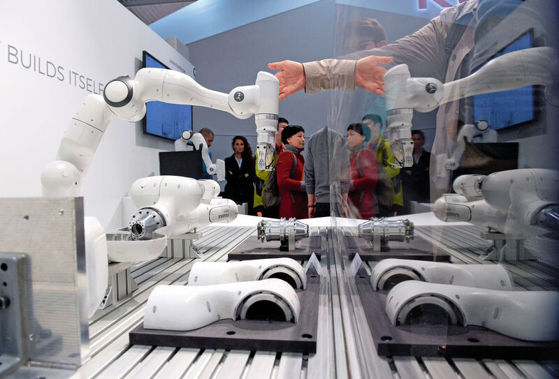 Thema auf der Hannover Messe: die immer stärker werdende Rolle von Robotern in der Industrie. (Deutsche Messe)