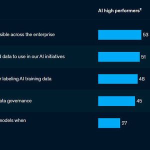 AI-High-Performers gehen aufmerksamer mit Daten um als die übrigen Unternehmen. (McKinsey)