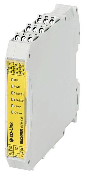 In Kombination mit dem Sicherheitsmodul ESM-CB werden Informationen automatisch von jedem Schalter in der Kette abgefragt und via IO-Link der Steuerung zur Verfügung gestellt.  (Euchner)