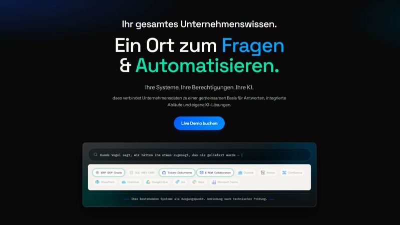 Verteilte Unternehmensdaten als Hürde: deAI Labs will mit der Plattform daeo eine einheitliche Kontextschicht zwischen IT-Silos und KI-Modelle schalten.(Bild:  deAI Labs)