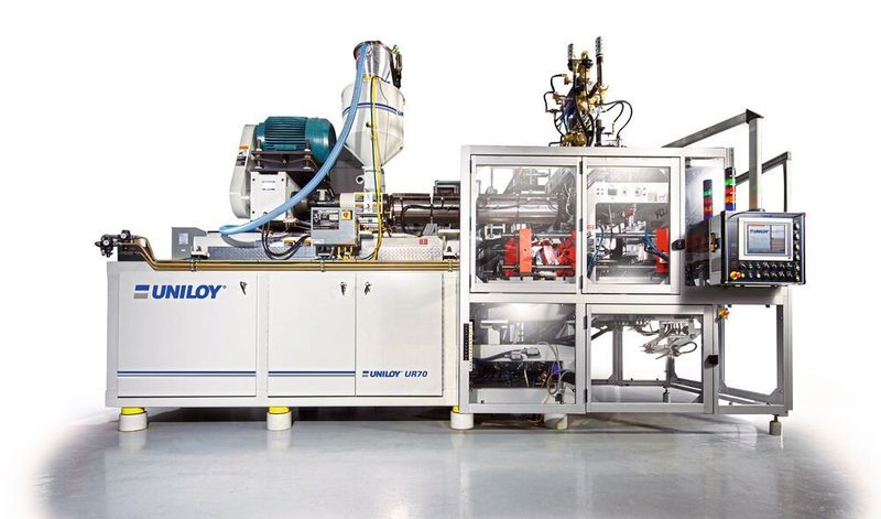 Uniloy’s core technologies include UR reciprocating series blow moulding machines, industrial blow moulding machines, UMA accumulator head, and UMC continuous extrusion, UIB injection blow moulding machines, UMS shuttle machines as well as moulds. It also provides comprehensive aftermarket service and support.  (Uniloy)