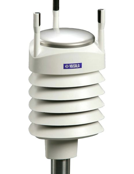Abb. 4: Der Wettertransmitter WXT520 von Vaisala dient zur Messung der sechs wichtigsten Wetterparameter: Windgeschwindigkeit und -richtung, flüssiger Niederschlag, Luftdruck, Temperatur und relative Feuchte in einem kombinierten Messgerät. (Bild: Vaisala)