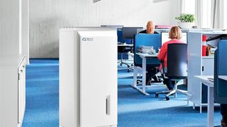 Digital durchatmen! Qleanair ist ein Spezialist in Sachen saubere Luft. Hier steht eins der Luftreinigungssysteme des Unternehmens für den Bürogebrauch. Jetzt hat man aber auch eine IoT-Plattform gestartet, die das Leben noch einfacher macht, wie es heißt. (Bild: Qleanair)